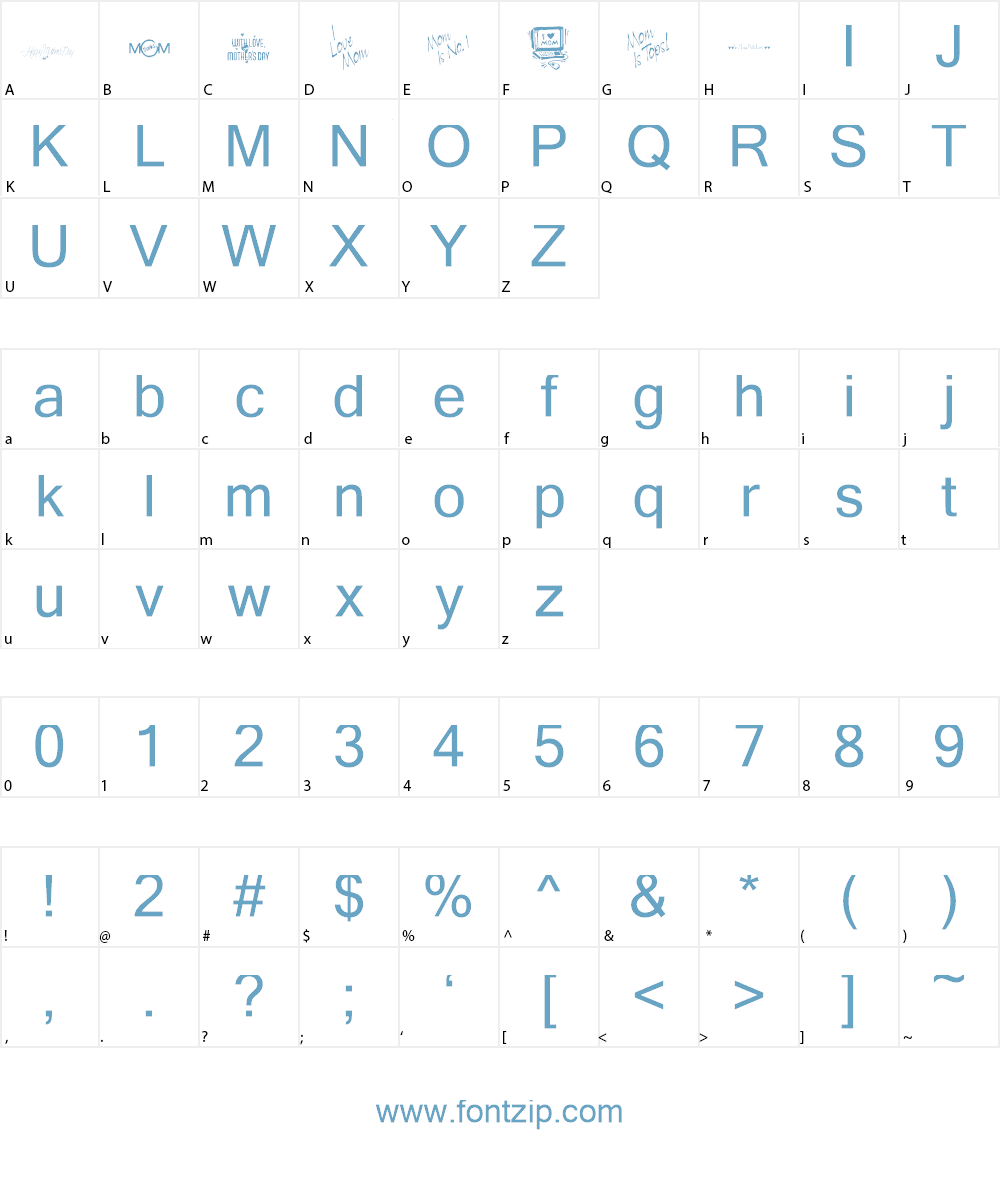 KR Mother's Day Dings Font Character